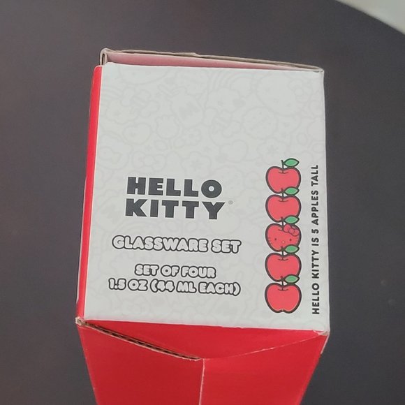 New Sanrio Hello Kitty Faces Kawaii 1.5 OZ Collectible Mini Glassware Set of 4 - Picture 4 of 6